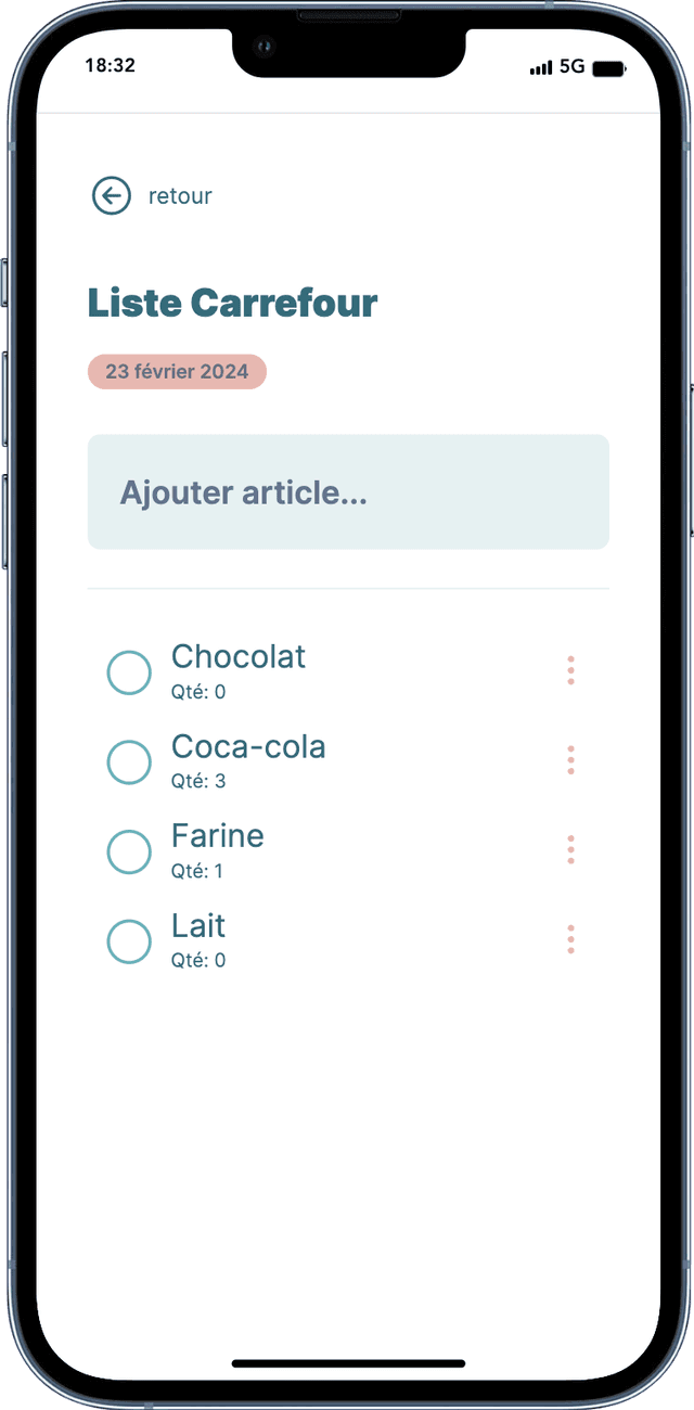 Famyloo application solution de gestion familiale Liste de course d'une application de liste de course et de recette et de gestion familiale